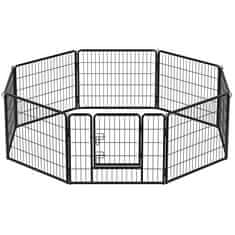 shumee panelová ohrádka pro domácí mazlíčky, Iron Dog Cage, Heavy Pet Fence, Puppy Pen, Skládací a přenosná, 77 x 60 cm, Černá ppk86h