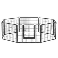 shumee panelová PET ohrádka, Iron Dog Cage, Heavy Pet Fence, Puppy Pen, Skládací a přenosná, 77 x 60 cm, šedá ppk86g