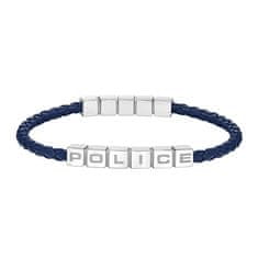 Police Modrý kožený náramek Crosschess PEAGB0005017 (Délka 18 cm)