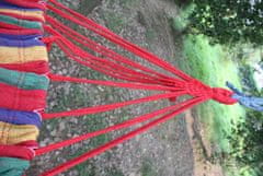 KIK KX9081 Hamaka houpací síť 190 x 80cm červené pruhy