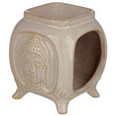 EDEN  Aromalampa keramická s reliéfem Buddha - bílá