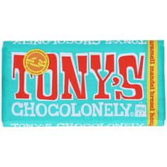 Tony’s Chocolonely Tony's Chocolonely Mléčná čokoláda Karamelový mandlový preclík a medově mandlový nugát s mořskou solí 180g
