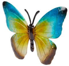 RS  Dekorativní motýl kovový modrý 23 cm