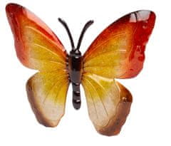 RS RS Dekorativní motýl kovový červeno žlutý 23 cm
