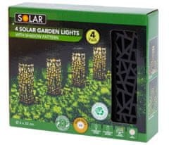 Solar  Zahradní lampa černá 4 ks v balení 6x33 cm