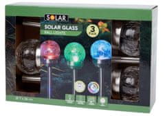 Solar  Skleněné solární koule 3ks 7x36 cm