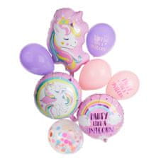 RS  Balónky růžové s konfetami Párty jako Jednorožec 14 ks