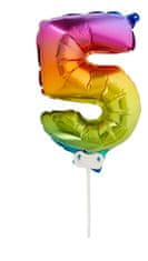 AVEC  Nafukovací balónky zapichovací čísla narozeninová duhové/vícebarevné 36 cm Číslo: 8