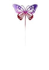 RS  Zapichovací zahradní dekorace motýlek fialovo-červený 55 cm