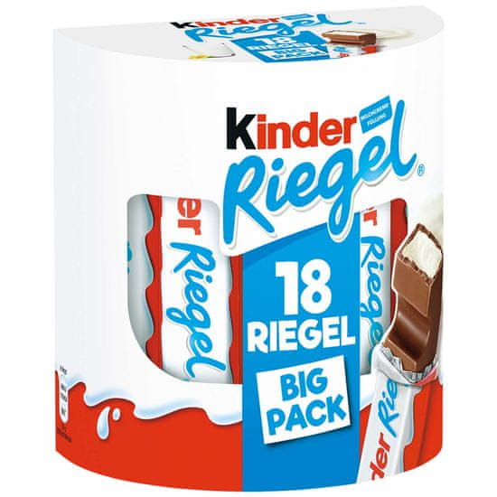 KINDER  Riegel čokoládové tyčinky 18 ks, 378g