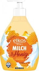 Elkos  Tekuté mýdlo s dávkovačem Mléko & Med 500ml