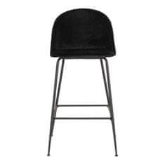 House Nordic Barová židle v sametové barvě, černá s černými nohami, HN1207