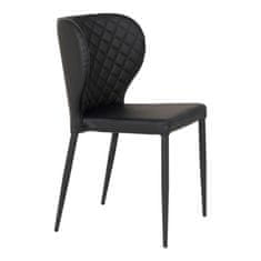 House Nordic Jídelní židle z PU, černá s černými nohami, HN1223