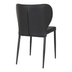 House Nordic Jídelní židle z PU, černá s černými nohami, HN1223