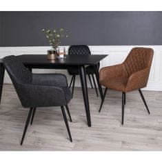 House Nordic Jídelní židle z PU, tmavě šedá s černými nohami, HN1221