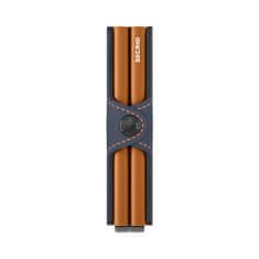 Secrid Kožená černá minipeněženka SECRID Twinwallet Matte Night Blue & Orange