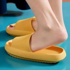 VIVVA® Módní Pěnové Pantofle na robustní platformě, Dámské Pantofle / Pánské Pantofle, Zdravotní pantofle | FLIPSY , žlutá, 42