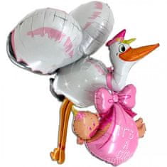 Grabo Balónek fóliový Airwalker Čáp růžový 125 x 177 x 66 cm