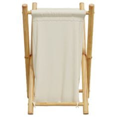 Vidaxl Koš na prádlo krémově bílý 41,5 x 36 x 63,5 cm bambus