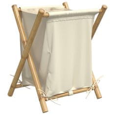 Vidaxl Koš na prádlo krémově bílý 45 x 55 x 63,5 cm bambus