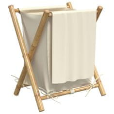 Vidaxl Koš na prádlo krémově bílý 45 x 55 x 63,5 cm bambus