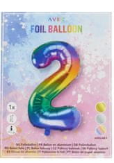 AVEC  Nafukovací balónky čísla maxi duhové/vícebarevné 86 cm Číslo: 0