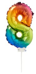 AVEC  Nafukovací balónky zapichovací čísla narozeninová duhové/vícebarevné 36 cm Číslo: 8