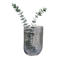House Nordic Váza ze skla, kouřová, tvar U, 13x6x19 cm