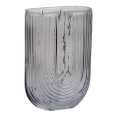 House Nordic Váza ze skla, kouřová, tvar U, 13x6x19 cm
