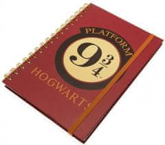 CurePink Poznámkový A5 blok Harry Potter: Platform 9 3/4 (14,8 x 21 cm)