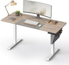 Songmics Elektricky nastavitelný psací stůl Redikt 140 cm bílý/šedý