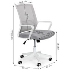 ModernHome Kancelářská otočná židle Gert šedá
