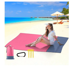 Leventi Magická podložka na pláž 210×200cm - růžová