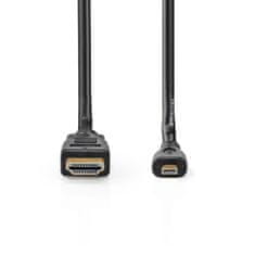 Nedis Vysokorychlostní kabel HDMI s Ethernetem | HDMI konektor | HDMI Micro konektor | 4K@30Hz | 10,2 Gbps | 1,50 m | Kulatý | PVC | Černá | Označení 