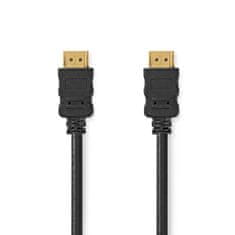 Nedis Vysokorychlostní kabel HDMI s Ethernetem | HDMI konektor | HDMI konektor | 4K@30Hz | ARC | 10,2 Gbps | 2,00 m | Kulatý | PVC | Černá | Obálka 