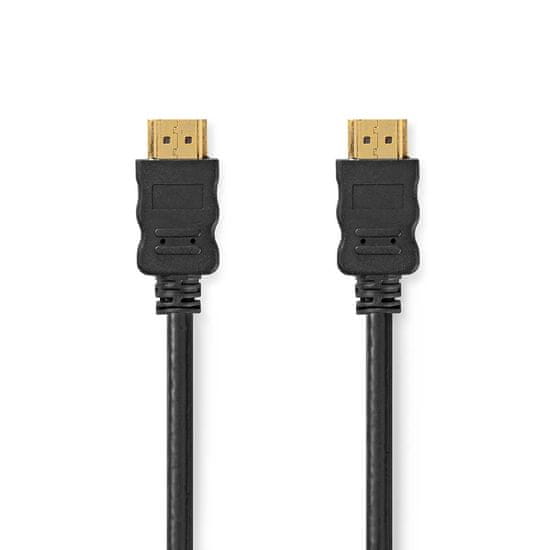 Nedis Vysokorychlostní kabel HDMI s Ethernetem | HDMI konektor | HDMI konektor | 4K@30Hz | ARC | 10,2 Gbps | 2,00 m | Kulatý | PVC | Černá | Obálka