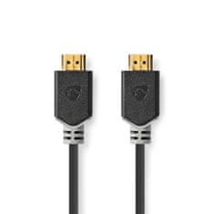 Nedis Prémiový vysokorychlostní kabel HDMI s Ethernetem | HDMI konektor | HDMI konektor | 4K@60Hz | 18 Gbps | 2,00 m | Kulatý | PVC | Antracit | Box 