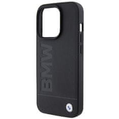 Bmw hard silikonové pouzdro iPhone 15 PRO MAX 6.7" black Leather Hot Stamp MagSafe