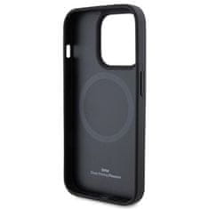 Bmw hard silikonové pouzdro iPhone 15 PRO MAX 6.7" black Leather Hot Stamp MagSafe