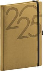 Grooters Týdenní diář Ajax 2025, zlatý, 15 × 21 cm