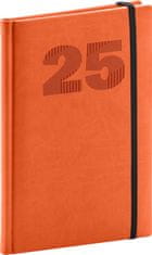 Grooters Týdenní diář Vivella Top 2025, oranžový, 15 × 21 cm