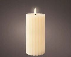 Kaemingk Dekorativní voskovaná krémová svíčka LED 17 cm