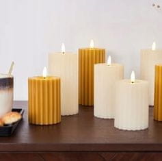 Kaemingk Dekorativní voskovaná krémová svíčka LED 17 cm
