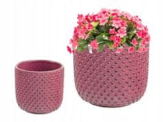 Polnix Dekorativní keramický obal na květinu růžový 14x13 cm