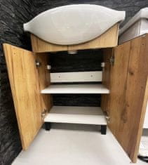 Deftrans Koupelnová skříňka set dub craft s umyvadlovou baterií sifon 85x60x30 cm Lily