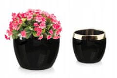 Polnix Černý keramický obal na květinu 13x13 cm