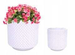 Polnix Dekorativní bílý keramický obal na květiny 13x12 cm
