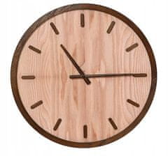 Kaemingk Dřevěné nástěnné hodiny 50 cm moderní béžové odstíny