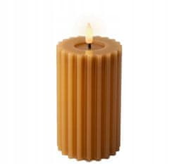 Kaemingk Dekorativní hnědá voskovaná svíčka LED 14,7 cm