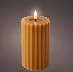 Kaemingk Dekorativní hnědá voskovaná svíčka LED 14,7 cm